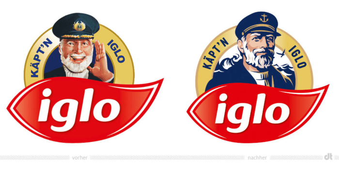 船長(cháng) Iglo 标志(zhì) - 之前和之后